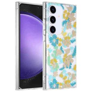 For Samsung Galaxy S23 FE 5G Dual-side Laminating IMD PC Hybrid TPU Phone Case(Yellow Flowers)