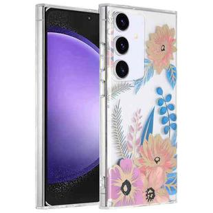 For Samsung Galaxy S23 FE 5G Dual-side Laminating IMD PC Hybrid TPU Phone Case(Lotus)