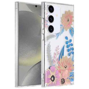 For Samsung Galaxy S24 5G Dual-side Laminating IMD PC Hybrid TPU Phone Case(Lotus)