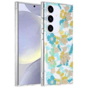 For Samsung Galaxy S24+ 5G Dual-side Laminating IMD PC Hybrid TPU Phone Case(Yellow Flowers)