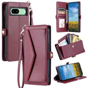 For Google Pixel 8a Wallet Multi-card Slot Leather Phone Case(Wine Red)