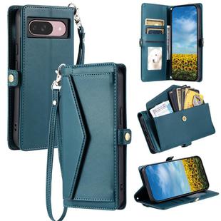 For Google Pixel 10 / 10 Pro Wallet Multi-card Slot Leather Phone Case with Lanyard(Green)