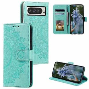 For Google Pixel 9 Pro XL Totem Flower Embossed Leather Phone Case with Lanyard(Green)