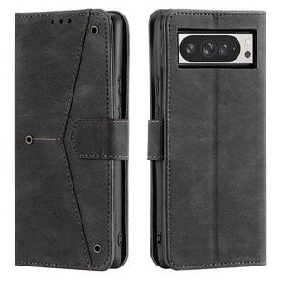 For Google Pixel 9 Pro XL Nail Skin Feel Stitching Calf Texture Leather Phone Case(Black)