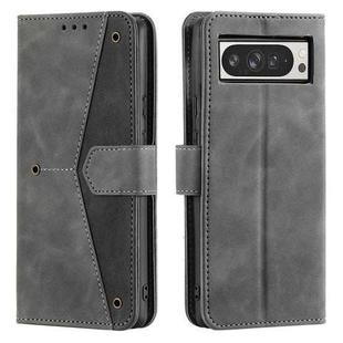 For Google Pixel 9 Pro XL Nail Skin Feel Stitching Calf Texture Leather Phone Case(Grey)