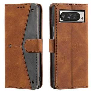 For Google Pixel 9 Pro XL Nail Skin Feel Stitching Calf Texture Leather Phone Case(Brown)