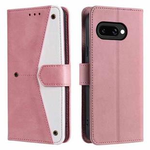 For Google Pixel 9a Nail Skin Feel Stitching Calf Texture Leather Phone Case(Rose Gold)