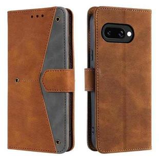 For Google Pixel 9a Nail Skin Feel Stitching Calf Texture Leather Phone Case(Brown)