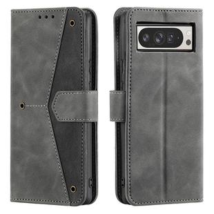For Google Pixel 10 Pro XL Nail Skin Feel Stitching Calf Texture Leather Phone Case(Grey)