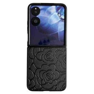 For Xiaomi Mix Flip Impression Camellia Pattern Protective Phone Case(Black)