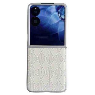 For Xiaomi Mix Flip Pearlescent Paint Diamond Shaped Checkered Leather Phone Case(Silver)