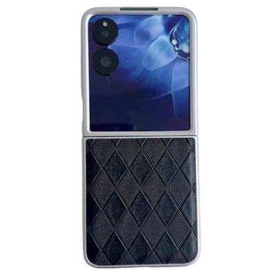 For Xiaomi Mix Flip Pearlescent Paint Diamond Shaped Checkered Leather Phone Case(Black)