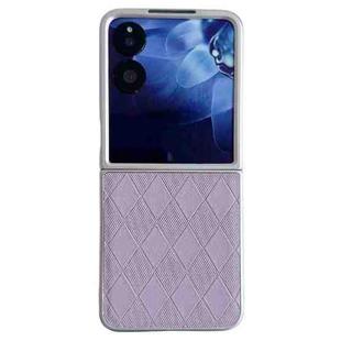 For Xiaomi Mix Flip Pearlescent Paint Diamond Shaped Checkered Leather Phone Case(Purple)