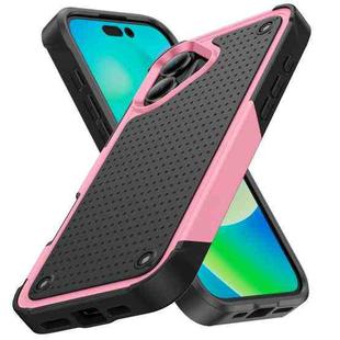 For iPhone 16 Plus PC + TPU Shockproof Protective Phone Case(Pink+Black)