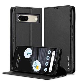 For Google Pixel 7 5G LC.IMEEKE L1 Series Frosted Fine Texture PU Phone Case(Black)