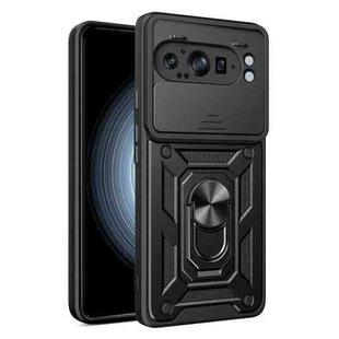 For Google Pixel 9 Pro XL Sliding Camera Cover Design TPU+PC Phone Case(Black)