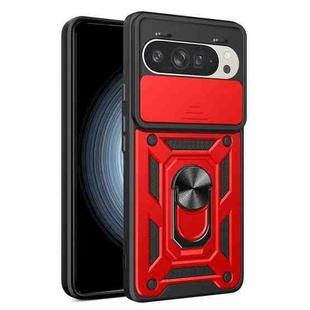 For Google Pixel 9 / 9 Pro Sliding Camera Cover Design TPU+PC Phone Case(Red)