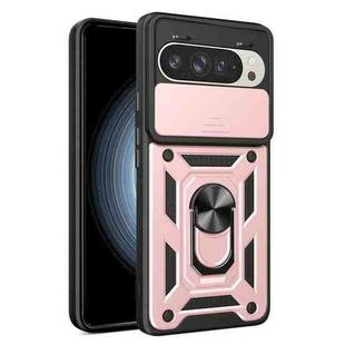 For Google Pixel 9 / 9 Pro Sliding Camera Cover Design TPU+PC Phone Case(Rose Gold)