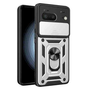 For Google Pixel 7 5G Sliding Camera Cover Design TPU+PC Phone Case(Silver)