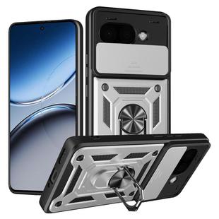 For Google Pixel 9a Sliding Camera Cover Design TPU+PC Phone Case(Silver)