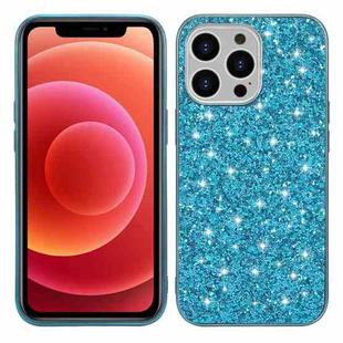 For iPhone 16 Pro Glitter Powder Shockproof TPU Phone Case(Blue)