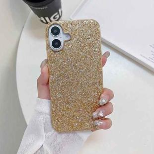 For iPhone 16 Glitter Powder Shockproof TPU Phone Case(Gold)