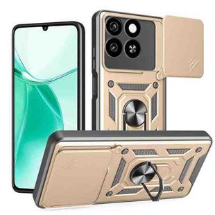 For ZTE Blade A35 4G / A55 4G Sliding Camera Cover Design TPU+PC Phone Case(Gold)