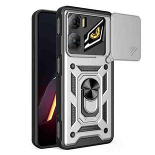 For ZTE nubia Neo 3 Sliding Camera Cover Design TPU+PC Phone Case(Silver)
