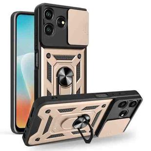 For ZTE Axon 50 Lite 4G Sliding Camera Cover Design TPU+PC Phone Case(Gold)