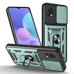 For TCL 405 / 406 / 408 Sliding Camera Cover Design TPU+PC Phone Case(Green)