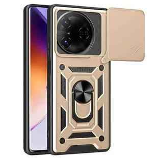 For itel S24 Sliding Camera Cover Design TPU+PC Phone Case(Gold)