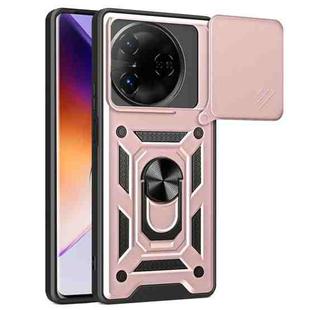 For itel S24 Sliding Camera Cover Design TPU+PC Phone Case(Rose Gold)