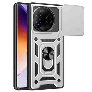 For itel S24 Sliding Camera Cover Design TPU+PC Phone Case(Silver)