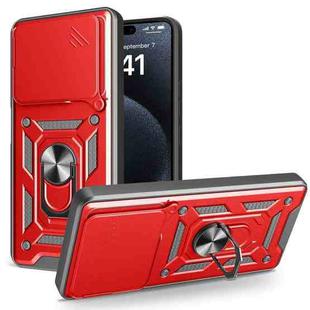 For itel P55 4G Sliding Camera Cover Design TPU+PC Phone Case(Red)