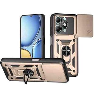 For itel A90 4G Sliding Camera Cover Design TPU+PC Phone Case(Gold)
