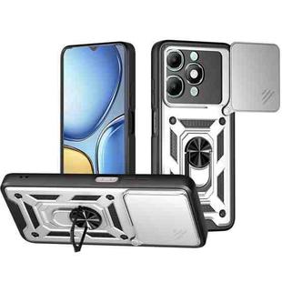 For itel A90 4G Sliding Camera Cover Design TPU+PC Phone Case(Silver)