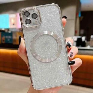 For iPhone 11 Pro Electroplating Pure Color Glitter Powder MagSafe Phone Case(Silver)