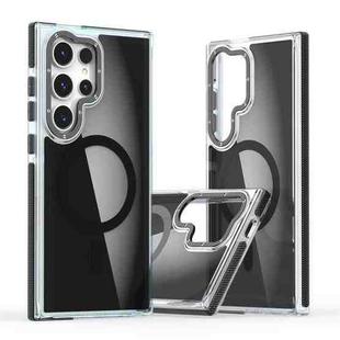 For Samsung Galaxy S24 Ultra 5G Dual-Color Transparent Black Magsafe Phone Case(Black)