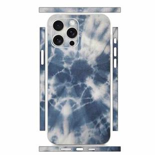 For iPhone 15 Pro Max All-inclusive PET Phone Decal Adhesive Sticker(Dark Blue White)