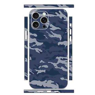 For iPhone 15 Pro Max All-inclusive PET Phone Decal Adhesive Sticker(Camouflage Blue)