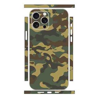 For iPhone 15 Pro Max All-inclusive PET Phone Decal Adhesive Sticker(Camouflage Brown)