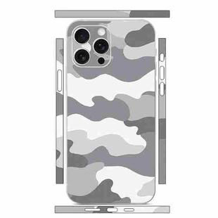 For iPhone 15 Pro Max All-inclusive PET Phone Decal Adhesive Sticker(Camouflage White)