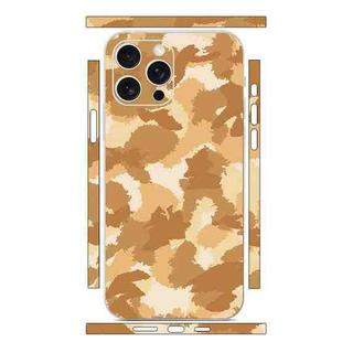 For iPhone 15 Pro Max All-inclusive PET Phone Decal Adhesive Sticker(Camouflage Gold)