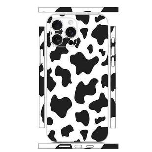 For iPhone 15 Pro Max All-inclusive PET Phone Decal Adhesive Sticker(Black White Cow Pattern)