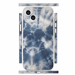 For iPhone 15 Plus All-inclusive PET Phone Decal Adhesive Sticker(Dark Blue White)