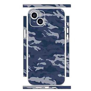 For iPhone 15 Plus All-inclusive PET Phone Decal Adhesive Sticker(Camouflage Blue)