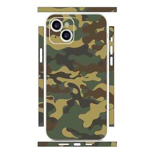 For iPhone 15 Plus All-inclusive PET Phone Decal Adhesive Sticker(Camouflage Brown)