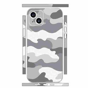 For iPhone 15 Plus All-inclusive PET Phone Decal Adhesive Sticker(Camouflage White)