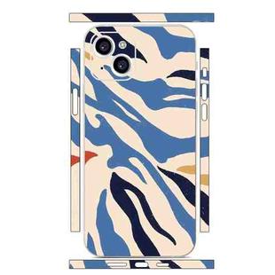 For iPhone 15 Plus All-inclusive PET Phone Decal Adhesive Sticker(Blue White Stripe)