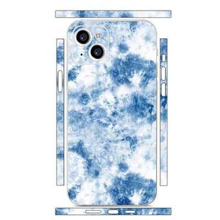 For iPhone 14 Plus All-inclusive PET Phone Decal Adhesive Sticker(Light Blue White)